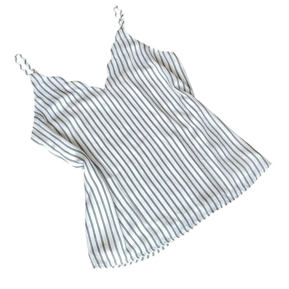 Socialite Camisole Tank Top Striped Scalloped V-Neck‎ Sz S #343D